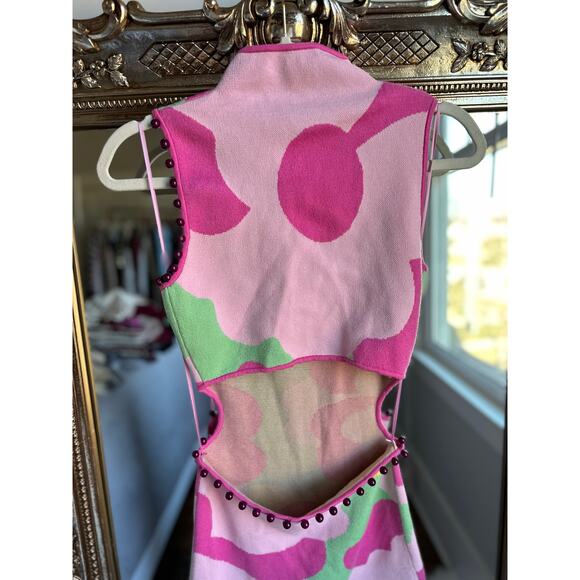 The Wolf Gang Valencia Midi Dress Barbie Pink Candy Floral Small - Picture 8 of 13